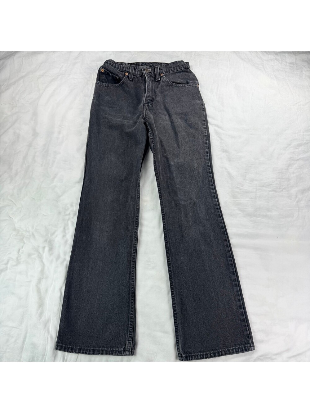 Vintage Levi's 517 Women's 5 JR S Gray Black Bootcut Jeans Made in USA